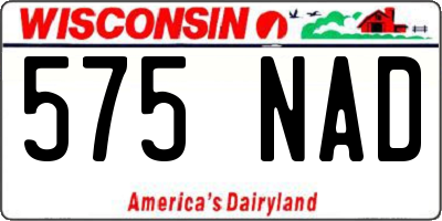 WI license plate 575NAD