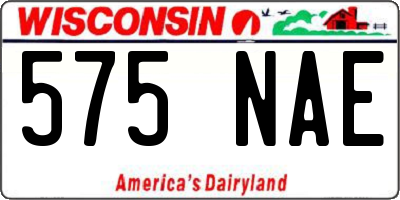 WI license plate 575NAE