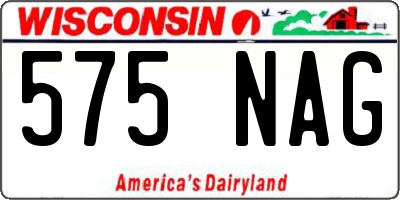 WI license plate 575NAG