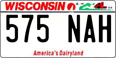 WI license plate 575NAH