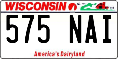 WI license plate 575NAI