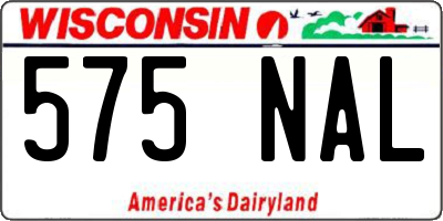 WI license plate 575NAL