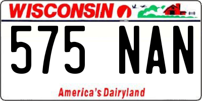 WI license plate 575NAN