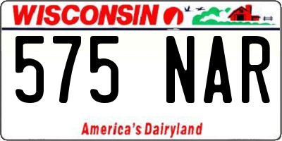 WI license plate 575NAR