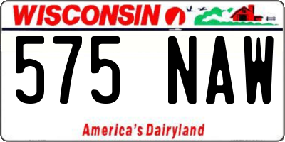 WI license plate 575NAW