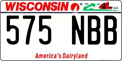 WI license plate 575NBB