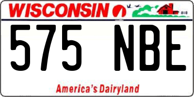 WI license plate 575NBE