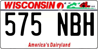 WI license plate 575NBH