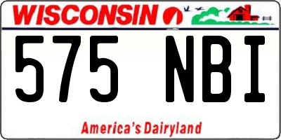 WI license plate 575NBI
