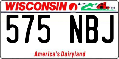 WI license plate 575NBJ