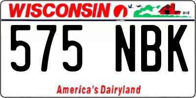 WI license plate 575NBK