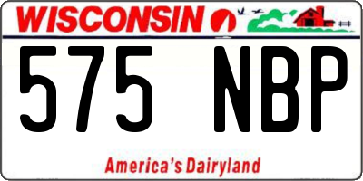 WI license plate 575NBP