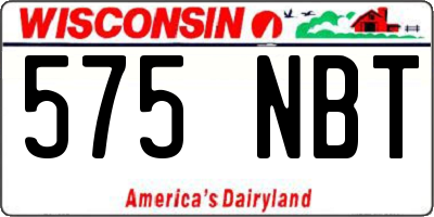 WI license plate 575NBT