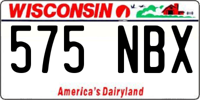 WI license plate 575NBX