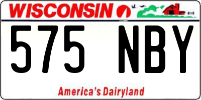 WI license plate 575NBY