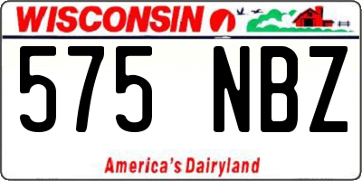 WI license plate 575NBZ