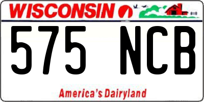 WI license plate 575NCB