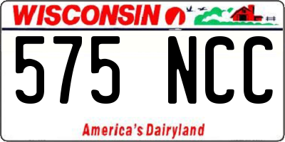 WI license plate 575NCC