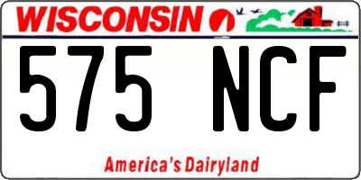 WI license plate 575NCF