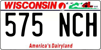 WI license plate 575NCH