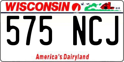 WI license plate 575NCJ