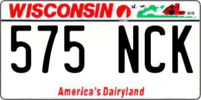 WI license plate 575NCK