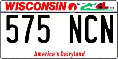 WI license plate 575NCN