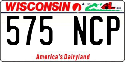WI license plate 575NCP