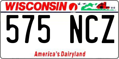 WI license plate 575NCZ