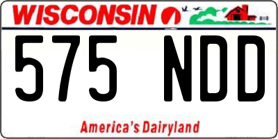 WI license plate 575NDD