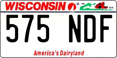 WI license plate 575NDF