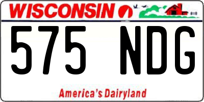 WI license plate 575NDG