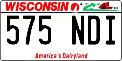 WI license plate 575NDI
