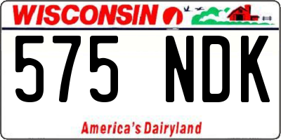 WI license plate 575NDK