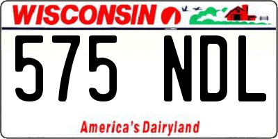 WI license plate 575NDL