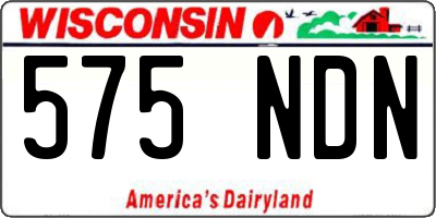 WI license plate 575NDN