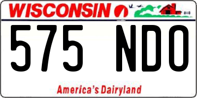 WI license plate 575NDO