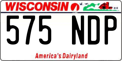 WI license plate 575NDP