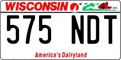 WI license plate 575NDT