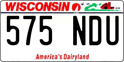 WI license plate 575NDU