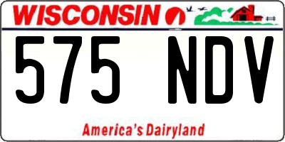 WI license plate 575NDV