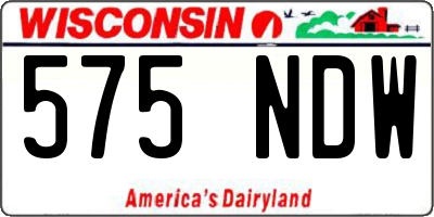 WI license plate 575NDW