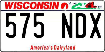 WI license plate 575NDX