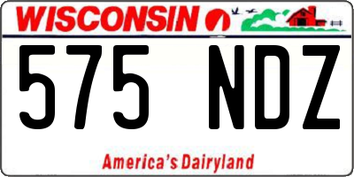 WI license plate 575NDZ