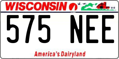 WI license plate 575NEE