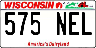 WI license plate 575NEL
