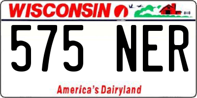 WI license plate 575NER