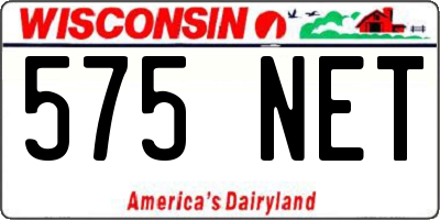 WI license plate 575NET
