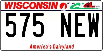 WI license plate 575NEW