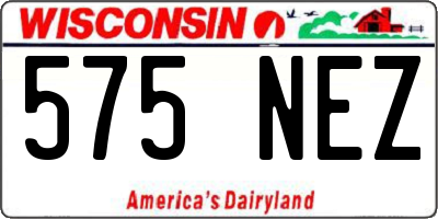 WI license plate 575NEZ
